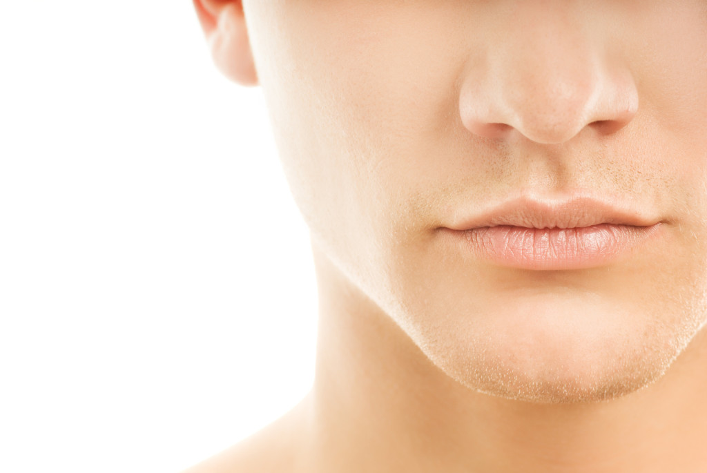 Close-up shot of a part of man's face