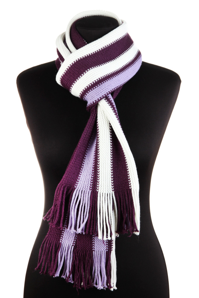 Mannequin wearing scarf isolated on white
