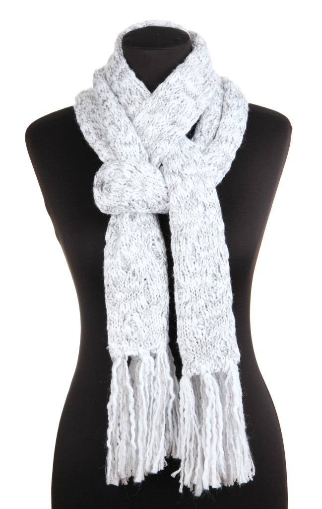 Mannequin wearing scarf isolated on white