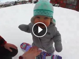 Watch This Lovely And Cutest Little Snowboarder Ever !